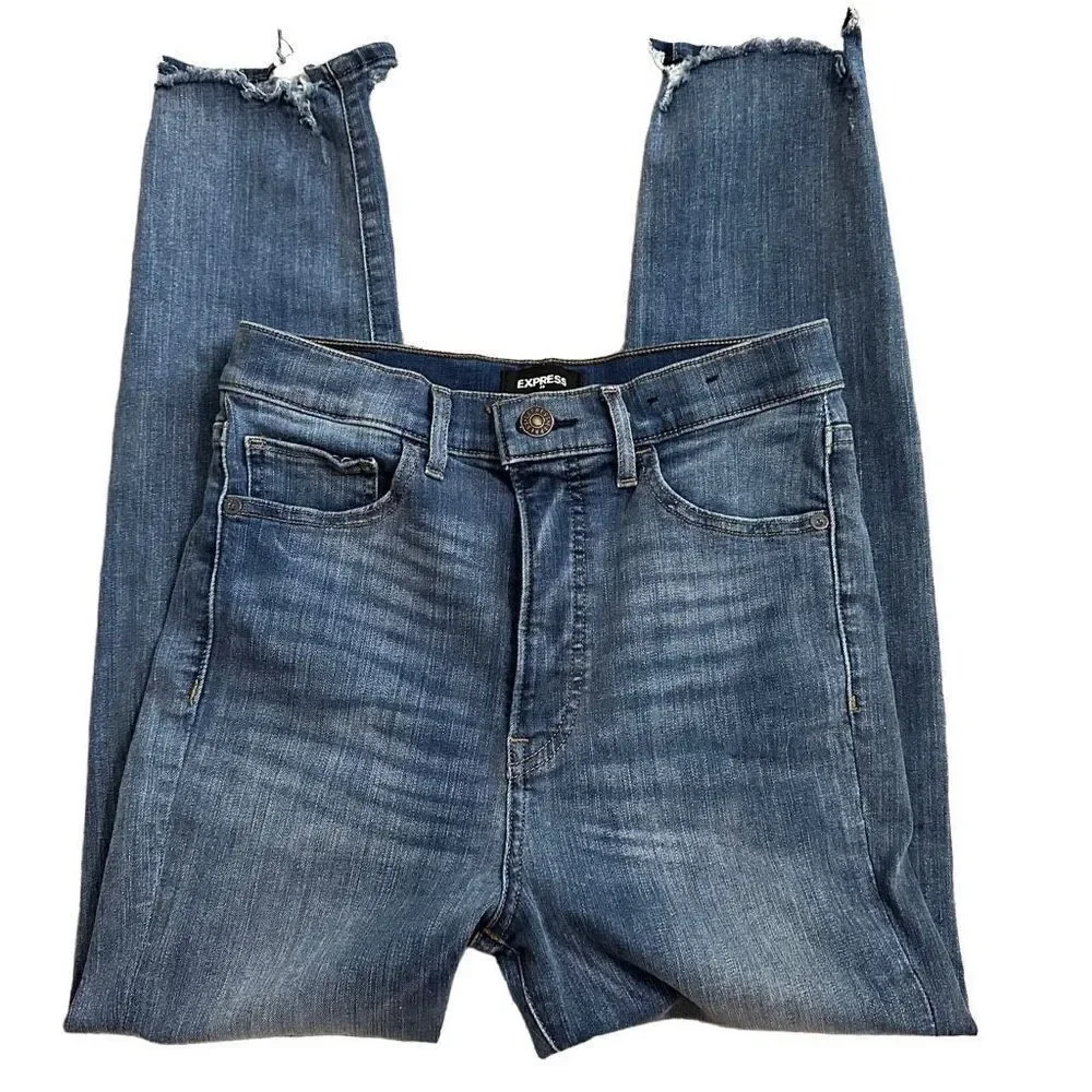 Express super high rise slim jeans size 6